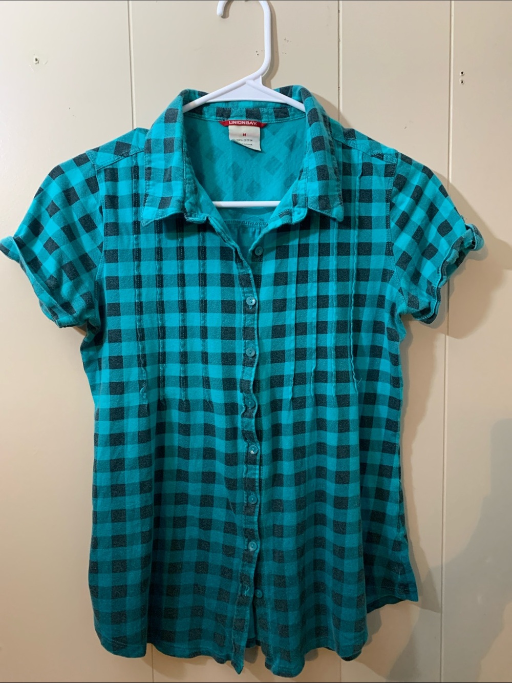 Unionbay Teal & Black Plaid Button-Up Shirt
